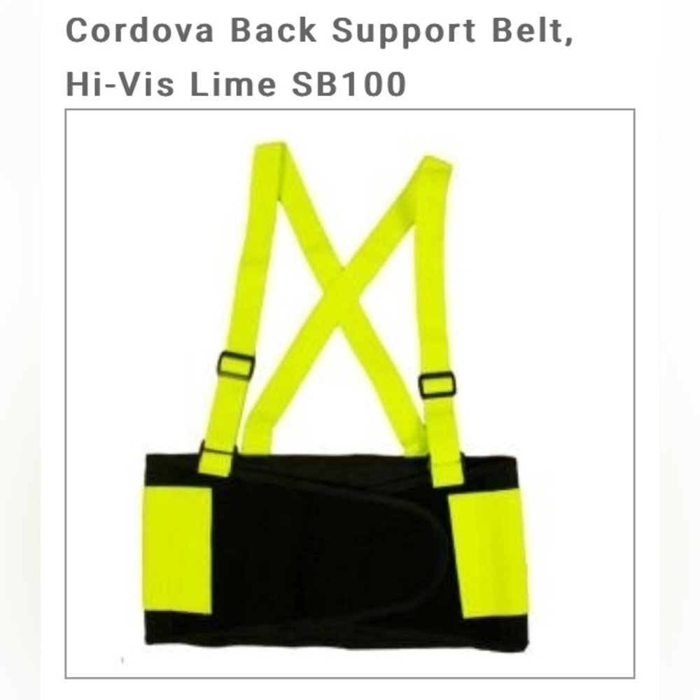 Cordova Safety Products Back Support Belt XL